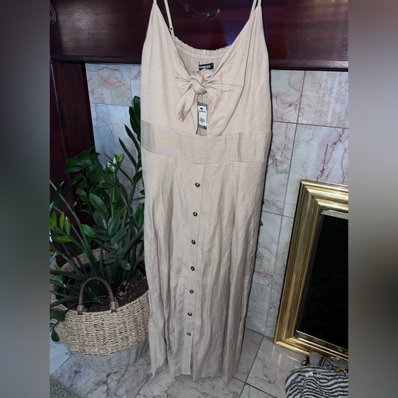 Express linen blend midi dress - Picture 1 of 2
